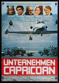 9j173 CAPRICORN ONE German '78 Elliott Gould, O.J. Simpson, great image of helicopters chasing jet!