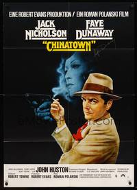 9j184 CHINATOWN signed German '74 by Faye Dunaway, great art of smoking Jack Nicholson, Polanski!