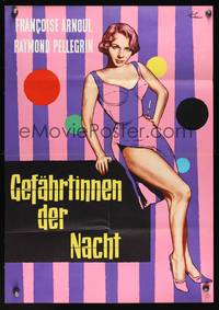 9j191 COMPANIONS OF THE NIGHT German R60s Francoise Arnoul directed, sexy Goetze art!