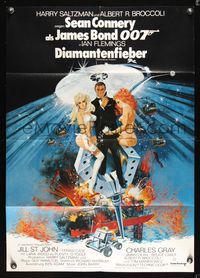 9j220 DIAMONDS ARE FOREVER German '71 art of Sean Connery as James Bond by Robert McGinnis!