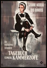 9j221 DIARY OF A CHAMBERMAID German '65 Luis Bunuel, great art of sexy maid Jeanne Moreau!
