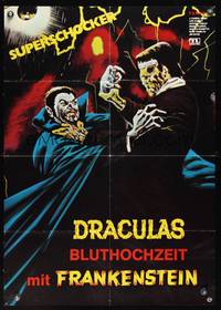 9j232 DRACULA VS. FRANKENSTEIN German '71 art of the kings of horror battling to the death!