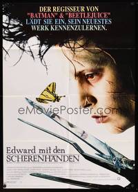 9j240 EDWARD SCISSORHANDS German '90 Tim Burton classic, scarred Johnny Depp w/butterfly!