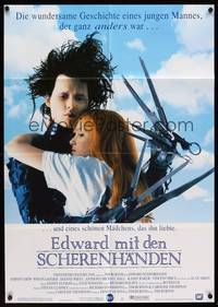 9j239 EDWARD SCISSORHANDS German '90 Tim Burton classic, Johnny Depp w/pretty Winona Ryder!