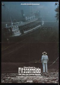 9j251 FITZCARRALDO German '82 image of Klaus Kinski and riverboat, Werner Herzog directed!