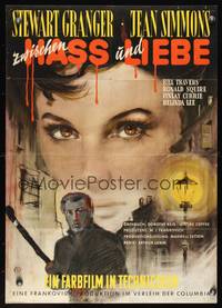 9j256 FOOTSTEPS IN THE FOG German '55 was Stewart Granger there to kiss or kill Jean Simmons!