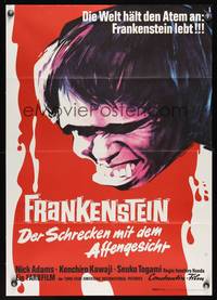 9j260 FRANKENSTEIN CONQUERS THE WORLD German '67 Toho, Ishiro Honda, art of terrifying monster!