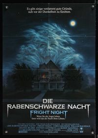 9j264 FRIGHT NIGHT German '85 Roddy McDowall, great horror art of evil spirits!
