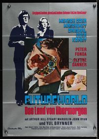 9j270 FUTUREWORLD German '77 a world where you can't tell the mortals from the machines!