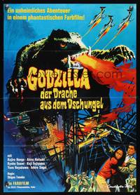 9j272 GAMERA VS. BARUGON German '67 rubbery monsters fight to the death, cool Hoff artwork!