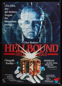 9j299 HELLBOUND: HELLRAISER II German '88 creepy close-up of Pinhead, Tony Randel directed!