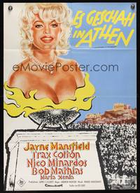 9j314 IT HAPPENED IN ATHENS German '62 great close-up art of super sexy Jayne Mansfield!