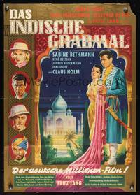 9j308 INDIAN TOMB German '59 directed by Fritz Lang, art of sexy Arabian Debra Paget!