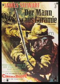 9j342 MAN FROM LARAMIE German R60s great artwork of cowboy James Stewart, directed by Anthony Mann