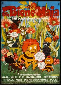 9j352 MAYA THE BEE German '75 Maja and Willi, cool cartoon art of insects!