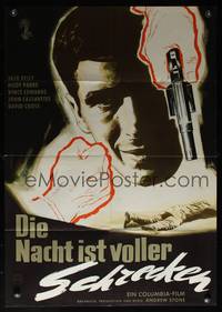 9j365 NIGHT HOLDS TERROR German '56 cool crime artwork, Jack Kelly!