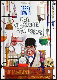 9j369 NUTTY PROFESSOR German R70s great Peltzer art of wacky scientist Jerry Lewis, Stella Stevens