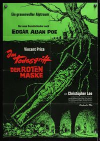 9j370 OBLONG BOX German '70 Vincent Price, Christopher Lee, Edgar Allan Poe, creepy horror art!