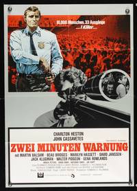 9j452 TWO MINUTE WARNING German '76 Charlton Heston, Cassavetes, Beau Bridges in sniper's scope!