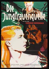 9j460 VIRGIN SPRING German '60 Ingmar Bergman's Jungfrukallan, Max von Sydow, cool Hubner art!