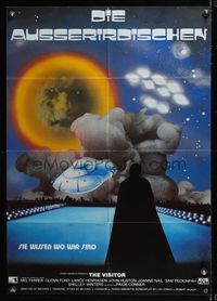 9j462 VISITOR German '79 Mel Ferrer, wild different horror art of flying saucer!