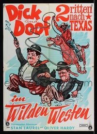 9j469 WAY OUT WEST German R60s great artwork of Laurel & Hardy in the wild west!