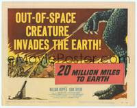 9k001 20 MILLION MILES TO EARTH TC '57 out-of-space creature invades the Earth, cool monster art!