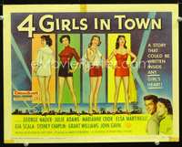 9k002 4 GIRLS IN TOWN TC '56 art of sexy Julie Adams, Marianne Cook, Elsa Martinelli & Gia Scala!