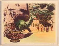 9k151 7th VOYAGE OF SINBAD LC #8 '58 Ray Harryhausen, great fx image of dragon threatening men!