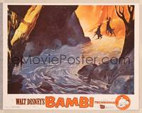 9k168 BAMBI LC R57 Walt Disney classic cartoon, deer fleeing forest fire over river!