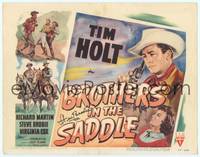 9k017 BROTHERS IN THE SADDLE signed TC '49 by Steve Brodie, cool western artwork with Tim Holt!