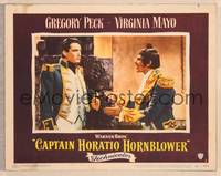 9k189 CAPTAIN HORATIO HORNBLOWER LC #2 '51 close up of Gregory Peck glaring at odd-looking man!