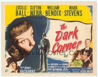 9k027 DARK CORNER TC '46 great huge image of Lucille Ball over Mark Stevens & other cast!