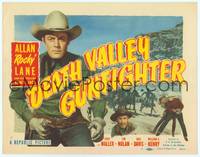 9k029 DEATH VALLEY GUNFIGHTER TC '49 great close image of cowboy Allan Rocky Lane pointing gun!