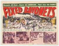 9k039 FIXED BAYONETS signed TC '51 by Gene Evans, directed by Samuel Fuller, cool art of Korean War