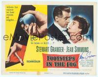 9k040 FOOTSTEPS IN THE FOG signed TC '55 by Jean Simmons, who is pictured with Stewart Granger!