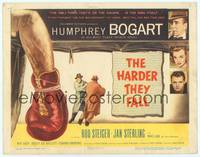 9k048 HARDER THEY FALL TC '56 Humphrey Bogart, Rod Steiger, cool boxing artwork!