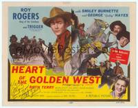 9k050 HEART OF THE GOLDEN WEST signed TC R55 by Ruth Terry, cool image of Roy Rogers on Trigger!