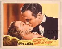 9k275 HISTORY IS MADE AT NIGHT LC #3 R48 wonderful kiss close up of Charles Boyer & Jean Arthur!