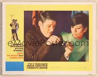 9k279 HOW TO STEAL A MILLION LC #3 '66 close up of Peter O'Toole & sexy Audrey Hepburn!