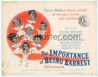 9k058 IMPORTANCE OF BEING EARNEST TC '53 Oscar Wilde's comedy of manners, morals & matrimony!