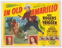 9k059 IN OLD AMARILLO signed TC '51 by Penny Edwards, cool image of Roy Rogers with smoking gun!