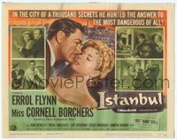 9k064 ISTANBUL TC '57 Errol Flynn & Miss Cornell Borchers in Turkey's city of a thousand secrets!