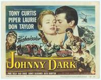 9k066 JOHNNY DARK TC '54 Tony Curtis, Piper Laurie, Don Taylor, cool car racing art!