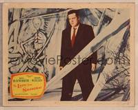 9k310 LADY FROM SHANGHAI LC #2 '47 cool full-length image of Orson Welles standing by surreal art!