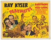 9k094 PLAYMATES TC '41 cartoony artwork of Kay Kyser, John Barrymore & Lupe Velez!