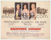 9k098 RAINTREE COUNTY TC '57 art of Montgomery Clift, Elizabeth Taylor & Eva Marie Saint!