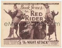 9k099 RED RIDER Chap3 TC '34 Buck Jones cowboy serial, great images on bucking horse!