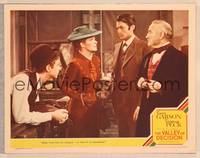9k495 VALLEY OF DECISION LC #7 '45 close up of pretty Greer Garson, Gregory Peck & Donald Crisp!