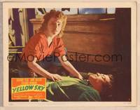 9k519 YELLOW SKY LC #7 '48 sad Anne Baxter leaning over unconscious Gregory Peck!